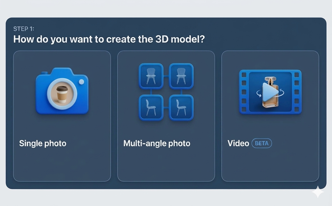3D model oluşturma seçenekleri